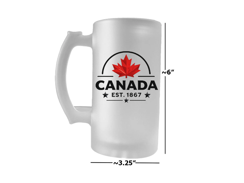Canada Day Frosted Beer Stein โ front view