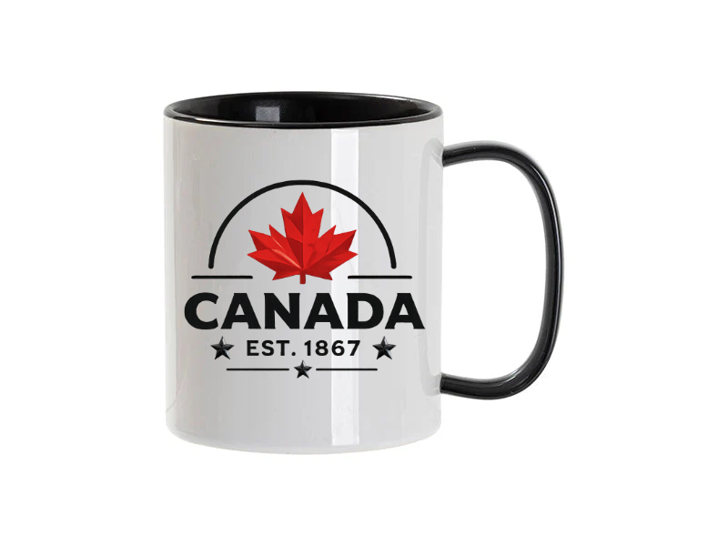 Canada Day Ceramic Mug โ Black โ front view